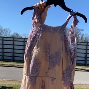 Purple and Tan Prom Dress